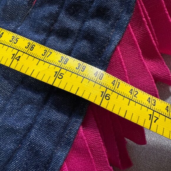 Handmade Pink Purple Rag Rug Rectangle Vibrant Shaggy Mat 26in x 16 in - Picture 7 of 7